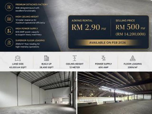 Warehouse for rent in Bukit Ledang, Johor