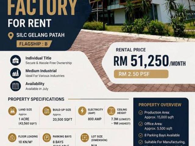 Warehouse for rent in Bukit Ledang, Johor