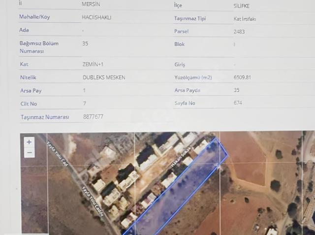 Yeşilovacık, Silifke içerisinde satılık Arsa