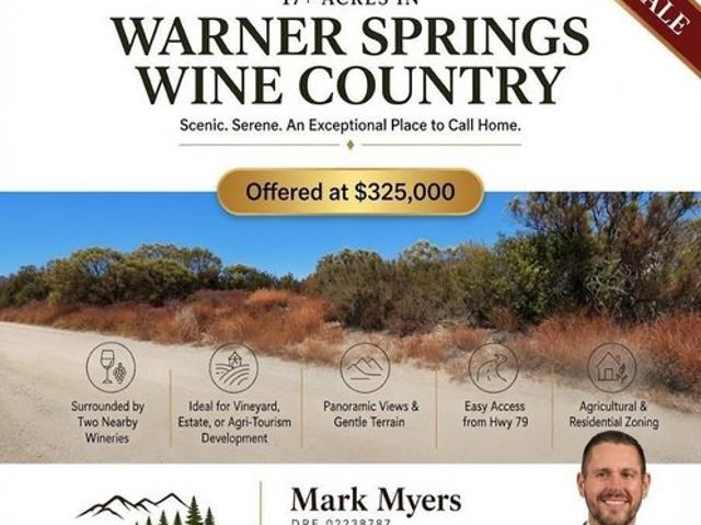 Land for sale in Warner Springs, California