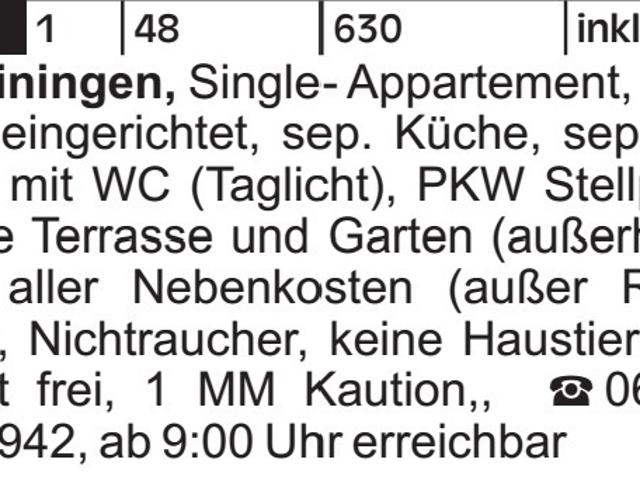 Wohnung mieten in Altleiningen, Landkreis Bad Dürkheim