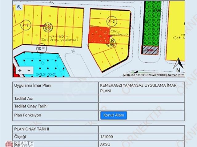 Aksu, Antalya içerisinde satılık Arsa