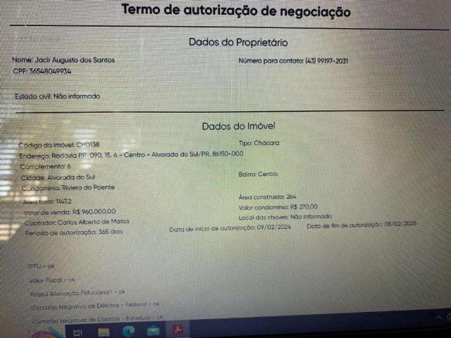Sitio venda em Alvorada do Sul
