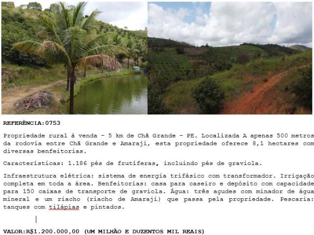 Sítio e chácara venda em Chã Grande