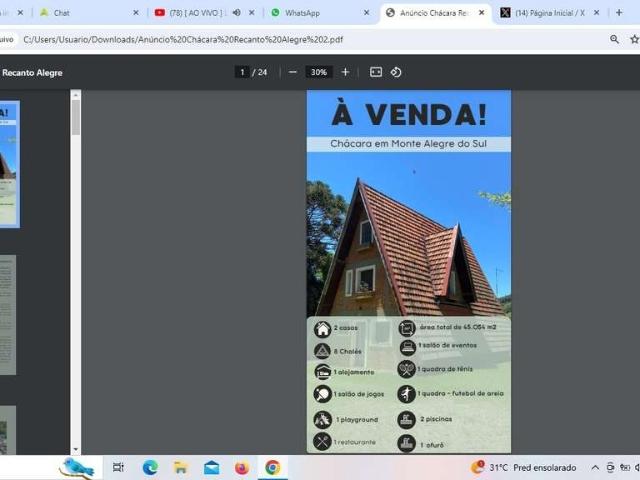 Sítio e chácara venda em Região Imediata de Amparo, Monte Alegre do Sul