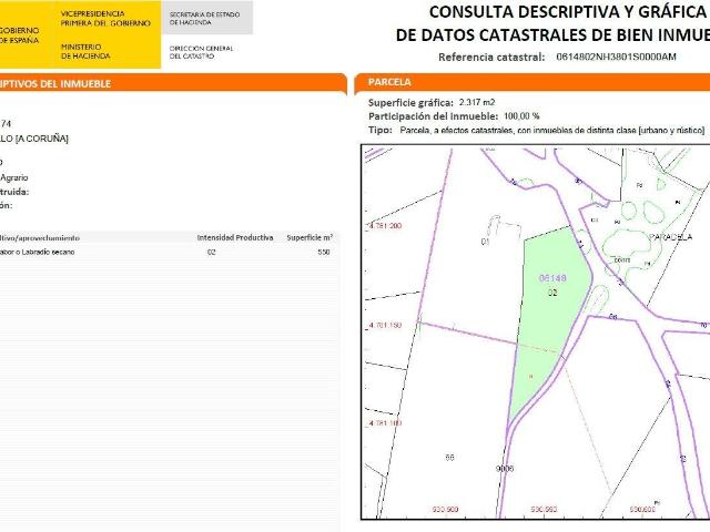 Terreno en venta en A Corredoira, Bergantiños