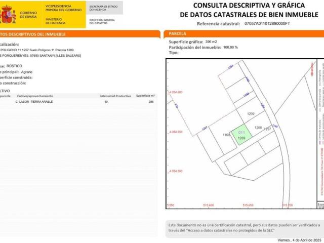 Terreno en venta en Cala Santanyí, Migjorn