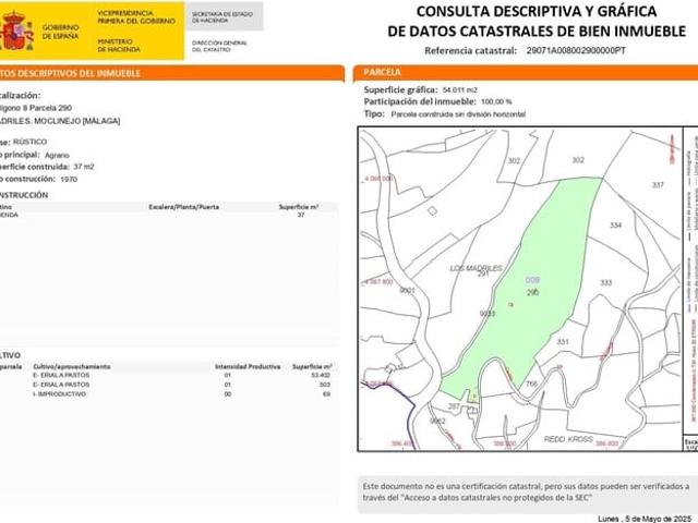 Terreno en venta en Moclinejo