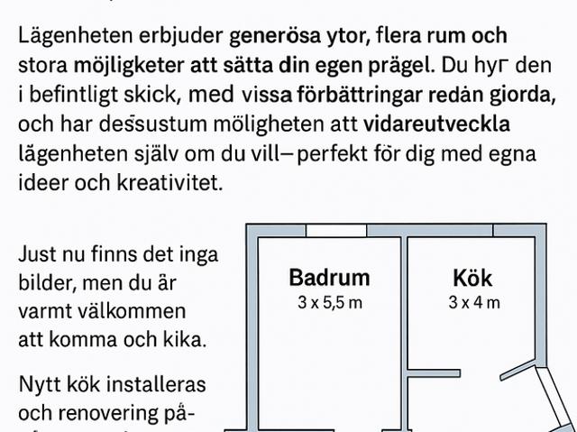 Lägenhet hyra i Boden