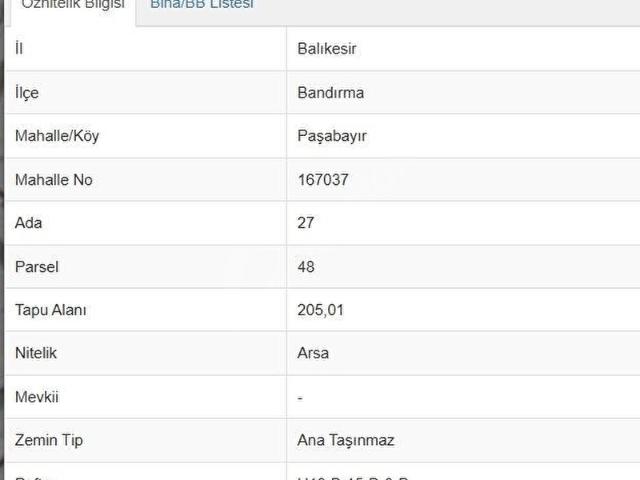 Bandirma, Balikesir içerisinde satılık Arsa