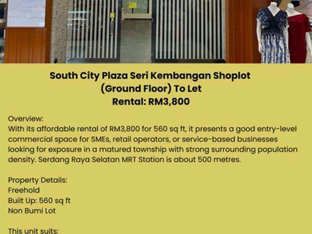 Shop for rent in Petaling, Subang Jaya