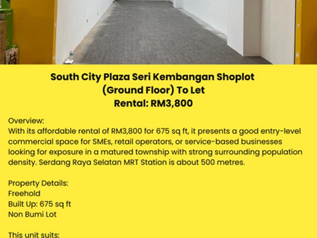 Shop for rent in Petaling, Subang Jaya
