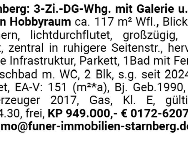 Dachgeschosswohnung kaufen in Starnberg, Bayern