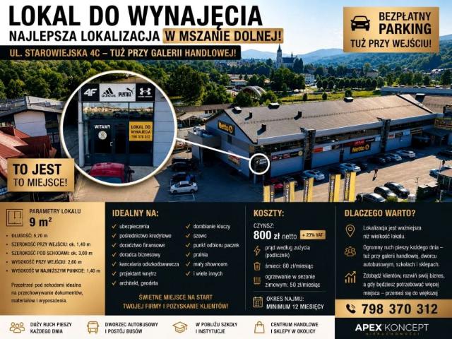 Mieszkanie do wynajęcia w Mszana Dolna, Małopolskie