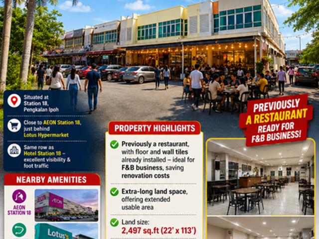 Shop for sale in Perak, Tanjong Ipoh