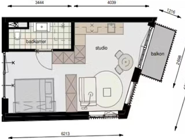 Studio te huur in Binnenstad, Delft