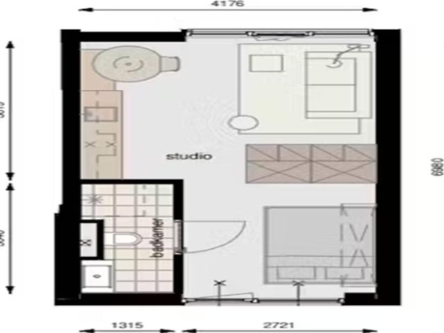 Studio te huur in Binnenstad, Delft