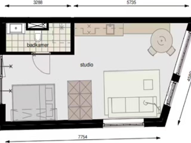 Studio te huur in Binnenstad, Delft