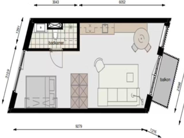 Studio te huur in Binnenstad, Delft