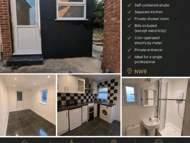Studio for rent in Kingsbury, Greater London
