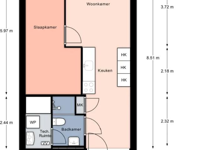 Studio te huur in Oost, Amsterdam