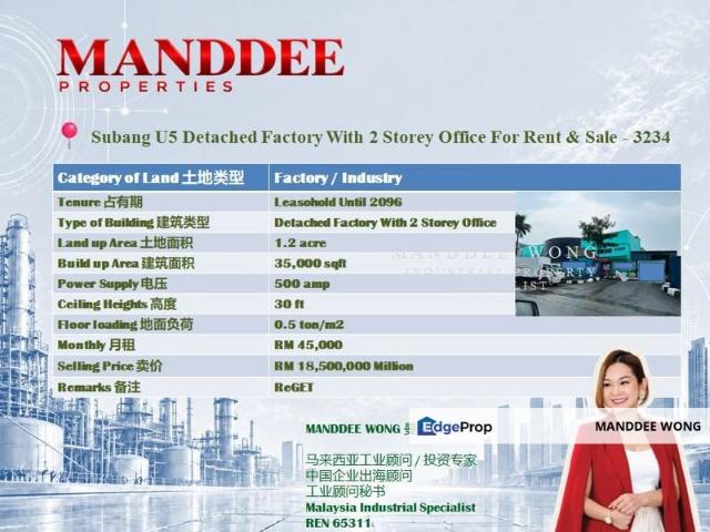 Warehouse for rent in Shah Alam, Petaling