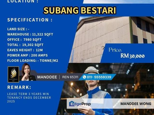 Warehouse for rent in Petaling, Alam Impian