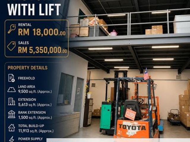 Warehouse for rent in Petaling, Damansara Damai