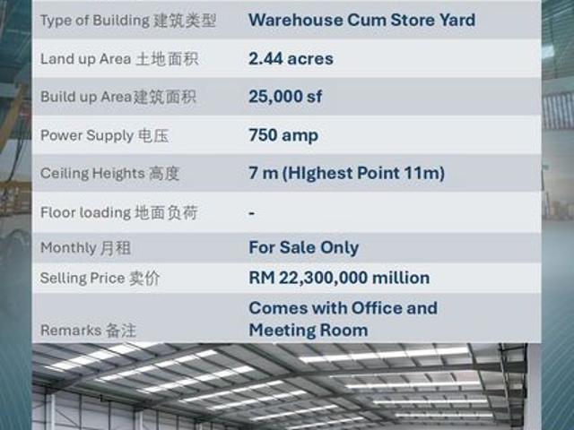 Warehouse for sale in Petaling, Subang Jaya