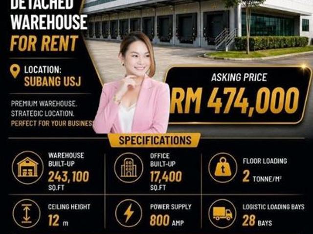 Warehouse for rent in Petaling, Subang Jaya