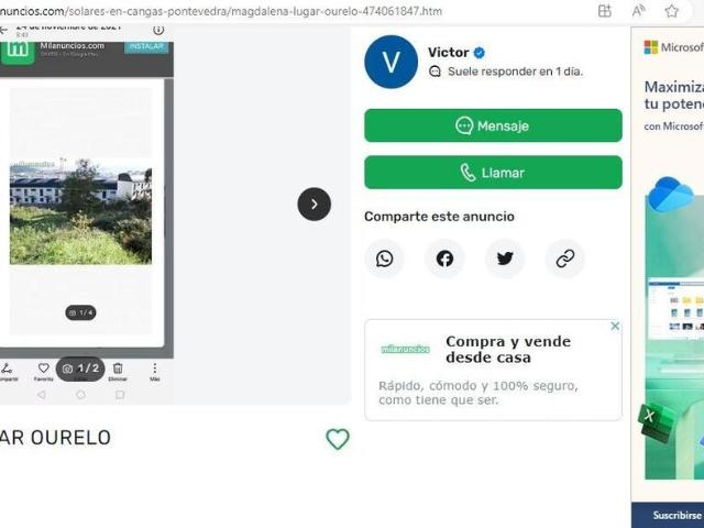 Terreno en venta en Darbo, O Morrazo