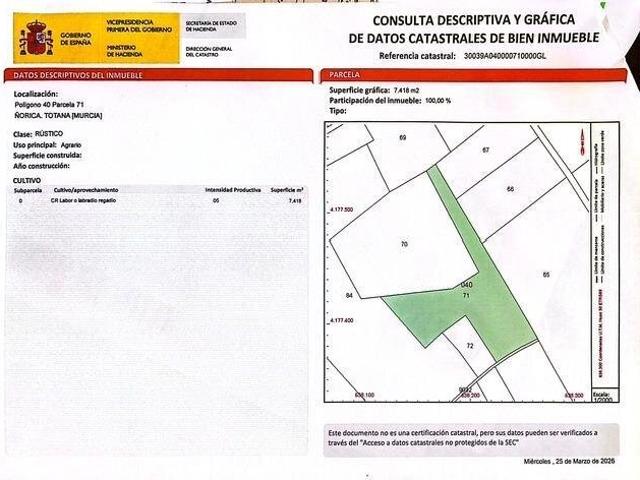 Terreno en venta en La Ñorica, Bajo Guadalentín