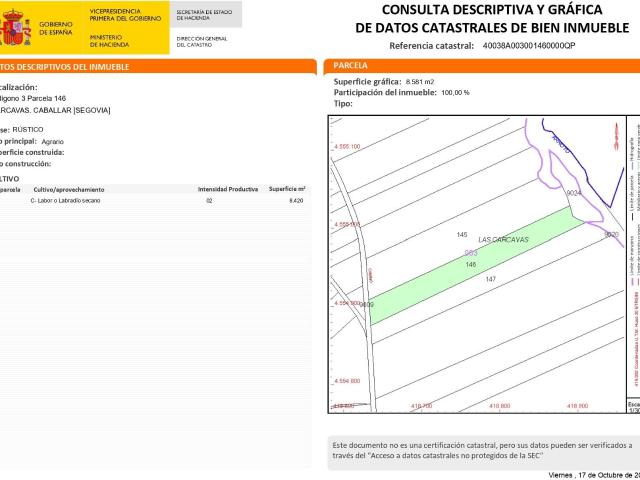 Terreno en venta en Caballar, Castilla y León