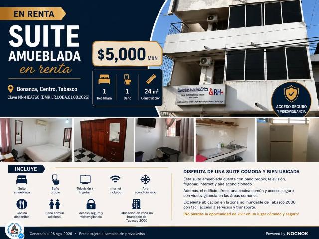 Departamento en renta en Centro, Tabasco