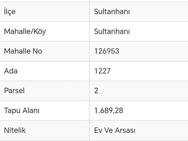 Selçuk, Sultanhanı içerisinde satılık Arsa