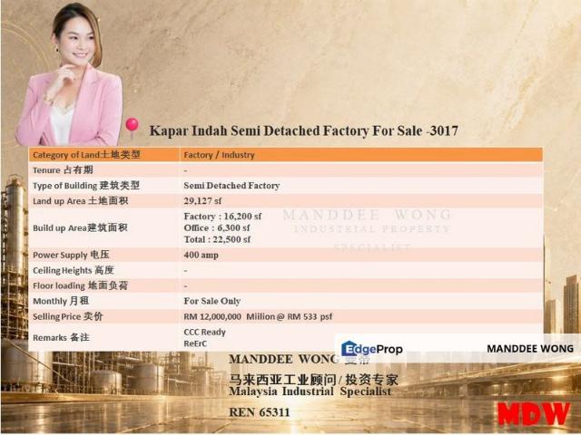 Warehouse for sale in Port Klang, Selangor