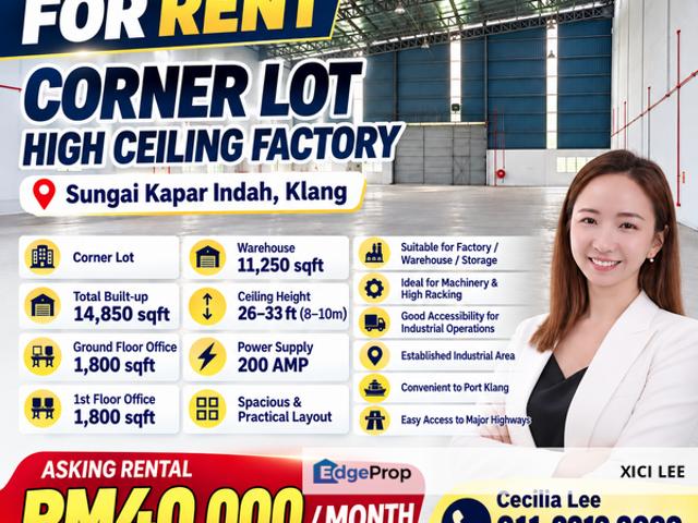 Warehouse for rent in Bandaraya Klang, Klang