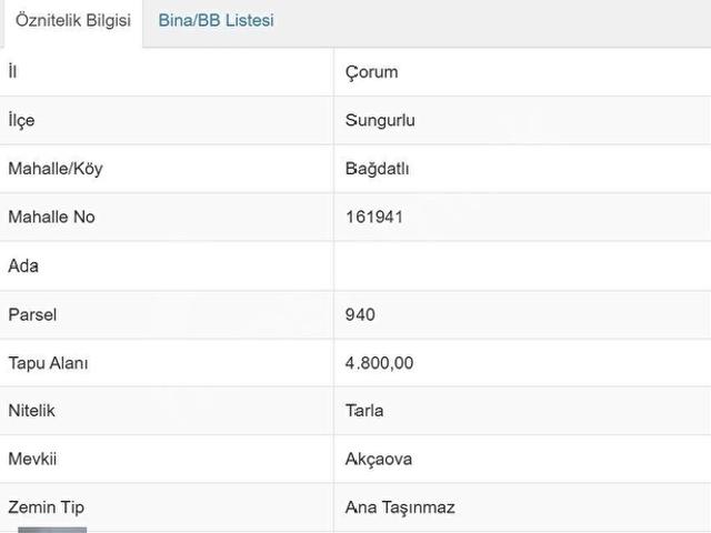 Sungurlu, Çorum içerisinde satılık Arsa
