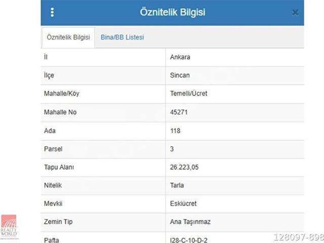 Sincan, Ankara içerisinde satılık Arsa