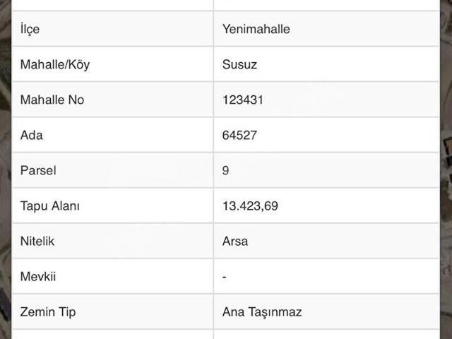 Susuz Mahallesi, Yenimahalle içerisinde satılık Arsa