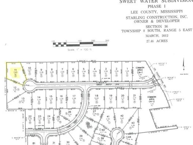 Land for sale in Saltillo, Mississippi