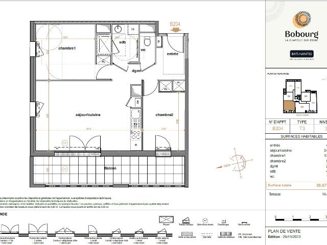 Appartement vente à Nantes, La Chapelle-sur-erdre