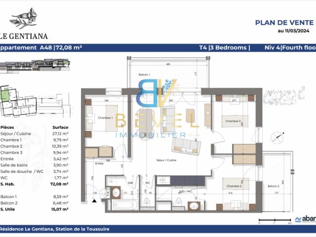 Appartement vente à Saint-Jean-de-Maurienne, Fontcouverte-la Toussuire