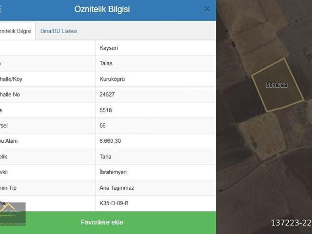 Talas, Kayseri içerisinde satılık Arsa