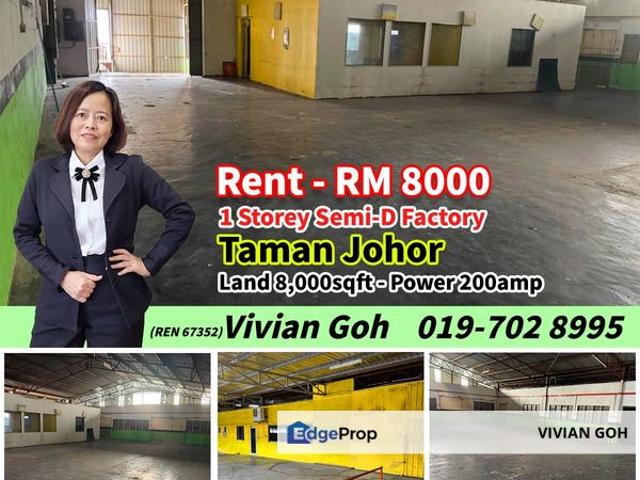 Warehouse for rent in Johore Bahru, Johor