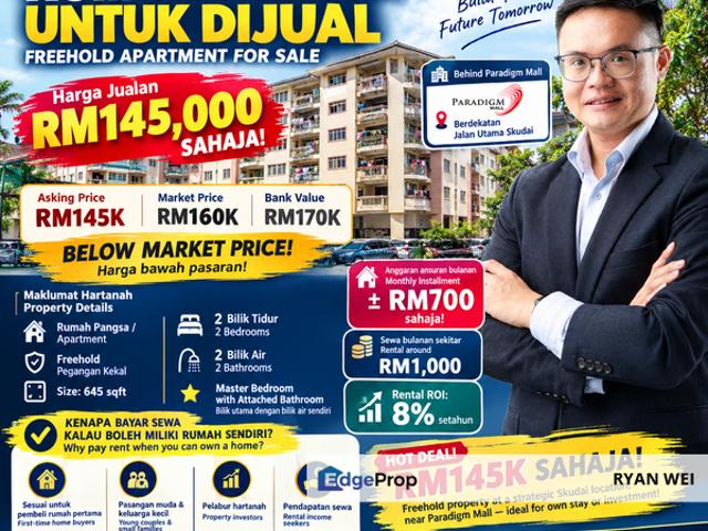 Flat for sale in Kampung Pengkalan Rinting, Johor Bahru