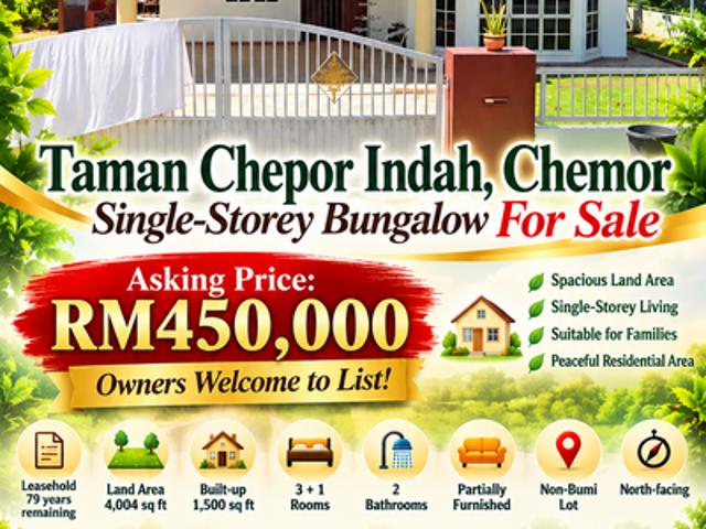 House for sale in Chemor, Majlis Bandaraya Ipoh