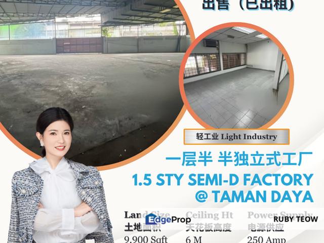 Warehouse for sale in Taman Daya, Tebrau