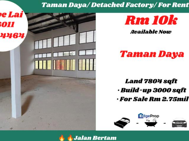 Warehouse for rent in Johore Bahru, Johor