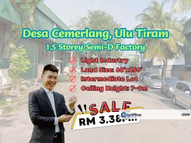 Warehouse for sale in Ulu Tiram, Johor Bahru